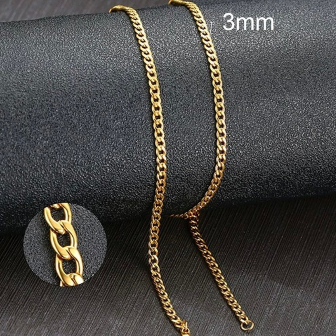 Men's Cuban Link Chain Necklace Stainless Steel Colour Male Jewellery