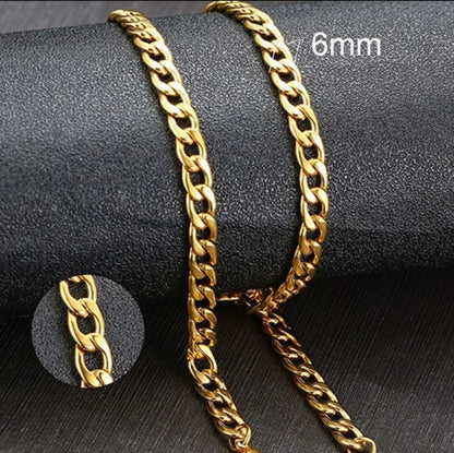 Men's Cuban Link Chain Necklace Stainless Steel Colour Male Jewellery